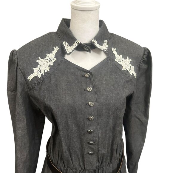 Vintage Miller Stockman Maxi Dress Western Lace Women’s 13/14 Made In USA - Picture 4 of 12